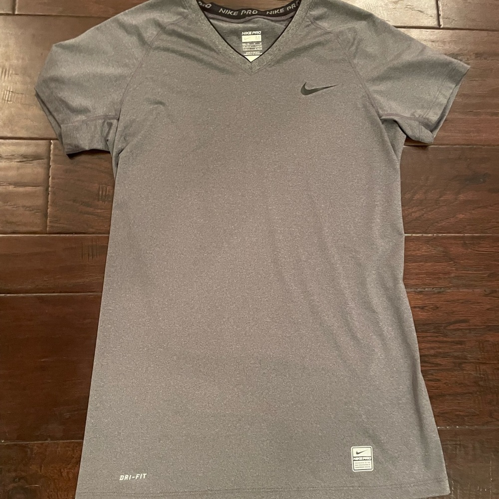 gray nike pro womens tshirt